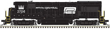 Atlas Model Railroad 40004642 N Scale GE U23B - Standard DC - Master(R) Silver -- Penn Central 2708 (black, white)