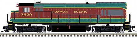 Atlas Model Railroad 40004669 N Scale GE U23B - LokSound and DCC - Master(R) Gold -- Conway Scenic 2820 (green, maroon, yellow)