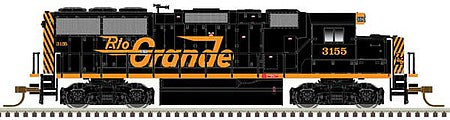 Atlas Model Railroad 40004902 N Scale EMD GP60 - Standard DC - Master(TM) Silver -- Denver & Rio Grande Western 3156 (black, orange)