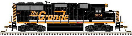 Atlas Model Railroad 40004920 N Scale EMD GP60 - LokSound and DCC - Master(TM) Gold -- Denver & Rio Grande Western 3154 (black, orange, white sill stripe)