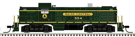 Atlas Model Railroad 40005029 N Scale Alco RS2 - Standard DC - Master(R) Silver -- Maine Central 554 (Harvest Gold, green)