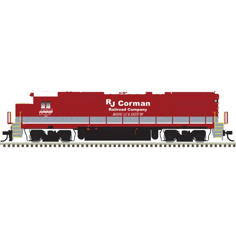 Atlas Model Railroad 40005142 N Scale GE Dash 8-40B with Deck Ditch Lights - Standard DC - Master(R) -- RJ Corman 8572 (red, silver)