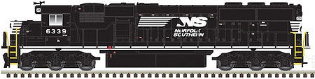 Atlas Model Railroad 40005198 N Scale EMD SD50 with Ditch Lights - Standard DC - Master Silver(TM) -- Norfolk Southern 6327 (black, white, SD40E)