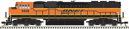 Atlas Model Railroad 40005205 N Scale EMD SD60M with Ditch Lights - Standard DC - Master Silver(TM) -- BNSF Railway 1452 (H3, orange, yellow, black)