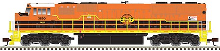 Atlas Model Railroad 40005206 N Scale EMD SD60M with Ditch Lights - Standard DC - Master Silver(TM) -- Buffalo & Pittsburgh 3886 (orange, yellow, black)