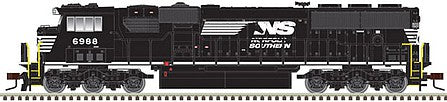 Atlas Model Railroad 40005215 N Scale EMD SD60E with Ditch Lights - Standard DC - Master Silver(TM) -- Norfolk Southern 6945 (black, white, PTC Antenna Detail)