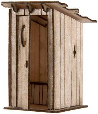 Atlas Model Railroad 4001008 HO Scale Outhouse -- Laser-Cut Wood Kit - 1/2 x 1/2 x 1" 1.3 x 1.3 x 2.5cm