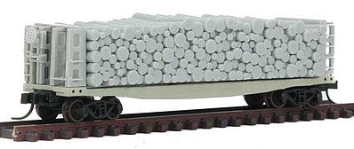 Atlas Model Railroad 50003708 N Scale 42' Pulpwood Flatcar - Load - Ready to Run -- Undecorated