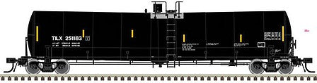 Atlas Model Railroad 50004377 N Scale Trinity 25,500-Gallon Tank Car - Ready to Run - Master(R) -- Trinity Industries TILX #251183 (black, yellow Conspicuity Marks)