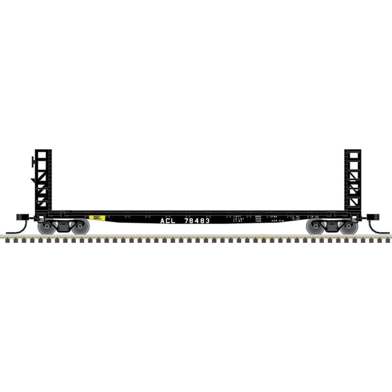 Atlas Model Railroad 50005783 N Scale GSI-GSC 48' Bulkhead Flatcar - Ready to Run - Master(R) -- Atlantic Coast Line 78483 (black, white)