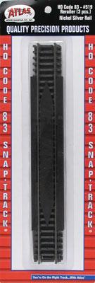 Atlas Model Railroad 519 HO Scale Straight Rerailer -- Code 83 Brown Ties pkg(3)