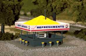 Atlas Model Railroad 715 HO Scale Refreshment Stand -- 3-3/8 x 4-1/4" 8.4 x 10.7cm