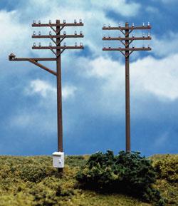 Atlas Model Railroad 775 HO Scale Telephone Poles -- pkg(12)