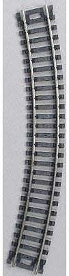 Atlas Model Railroad 831 HO Scale Code 100 Curved Snap-Track(R) Nickel-Silver Rail -- 15" Radius (Black Ties) pkg(6)