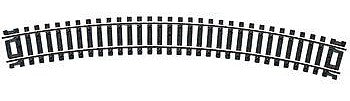 Atlas Model Railroad 833 HO Scale Code 100 Curved Snap-Track(R) Nickel-Silver Rail -- 18" Radius (Black Ties) pkg(6)