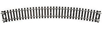 Atlas Model Railroad 837 HO Scale Code 100 Curved Snap-Track(R) Nickel-Silver Rail -- 24" Radius (Black Ties) pkg(6)