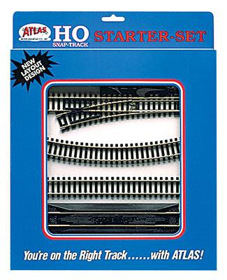 Atlas Model Railroad 88 HO Scale Snap Track Code 100 Starter Set -- Nickel-Silver Rail, Black Ties