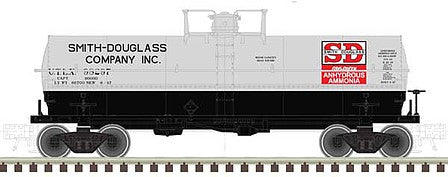 Atlas O 3005523 O Scale 11,000-Gallon Tank Car with Platform - 3-Rail - Ready to Run - Master(R) -- Smith Douglass UTLX (gray, black, red)