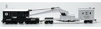 Bachmann 16102 HO Scale 250-Ton Crane Derrick with Boom Tender - Silver Series(R) -- Atchison, Topeka & Santa Fe (black, silver)