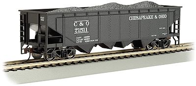 Bachmann 17605 HO Scale 40' Quad Hopper - Ready to Run - Silver Series(R) -- Chesapeake & Ohio