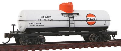 Bachmann 17857 N Scale ACF 36' 6" 10,000-Gallon Tank Car - Ready to Run - Silver Series(R) -- Clark Oil Refinery GATX