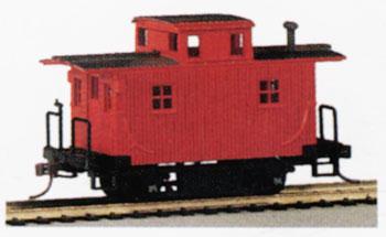 Bachmann 18449 HO Scale Wood 4-Wheel Bobber Caboose - Ready to Run - Silver Series(R) -- Unlettered (Red)