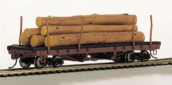 Bachmann 18849 HO Scale ACF Log Car w/Logs - Ready to Run - Silver Series(R) -- 1935-1960 Version (Boxcar Red)