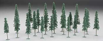 Bachmann 32156 All Scale SceneScapes(TM) Layout-Ready Trees -- Coniferous - 5 to 6" 12.7 to 15.2cm Tall pkg(24)