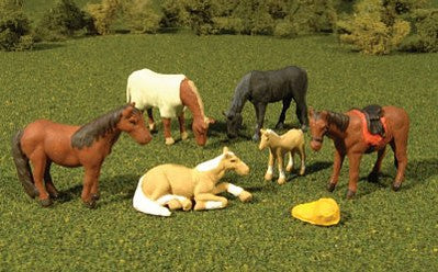 Bachmann 33119 HO Scale Horses - SceneScapes(TM) -- pkg(6)