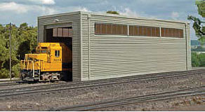 Bachmann 35115 HO Scale Single-Stall Engine House (Shed) - Scene Scapes(R) -- 11-3/8 x 4 x 3-9/16" 28.9 x 10.2 x 9.1cm