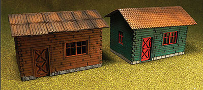 Bachmann 39101 HO Scale 2 Wooden Cottages -- Laser-Cut Wood Kit pkg(2)