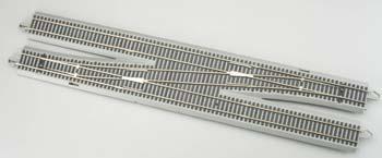 Bachmann 44137 HO Scale Decoder-Equipped Nickel-Silver Turnout - E-Z Track(R) -- Single-Crossover #6 Left Hand