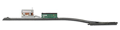 Bachmann 44333 HO Scale Freight Transfer Siding Set - Steel Rail and Black Roadbed - E-Z Track(R) -- Includes Turnout, Siding Track and Freight House Kit