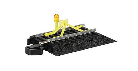 Bachmann 44476 HO Scale Track Bumper with Flashing LED - Steel Alloy Rail, Black Roadbed E-Z Track(R)