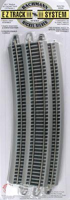 Bachmann 44504 HO Scale Curved Track w/ Nickel Silver Rail & Gray Roadbed - E-Z Track(R) -- 33-1/4" Radius, 18-Degree Curve pkg(5)