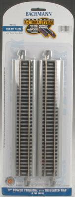 Bachmann 44597 HO Scale Straight Track w/Nickel Silver Rail & Gray Roadbed - E-Z Track(R) -- 9" Straight Terminal w/Insulated Gap