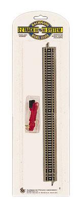 Bachmann 44897 N Scale E-Z Track(R) w/Nickel Silver Rail & Gray Roadbed -- 10" Straight w/Under-Track Power Connector