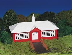 Bachmann 45133 HO Scale Plasticville Classic Kit - School House -- 6 x 7-1/8" 15.3 x 18.1cm