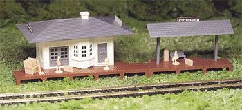 Bachmann 45173 HO Scale Suburban Station - Plasticville U.S.A.(R) -- Kit - 1-7/8 x 5-1/2" 4.8 x 14cm