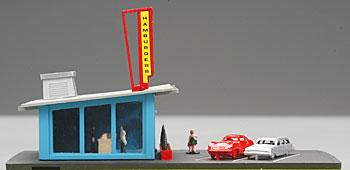 Bachmann 45434 HO Scale Drive-In Hamburger Stand - Plasticville U.S.A. -- Kit