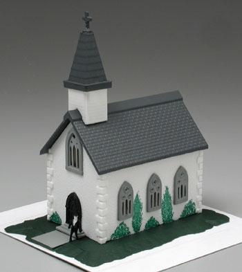 Bachmann 45815 N Scale Country Church (Assembled) w/Figure -- 3-1/4 x 2-1/2" 8.3 x 6.4cm