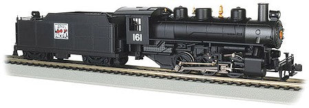 Bachmann 50407 HO Scale USRA 0-6-0 with Short-Haul Tender - Standard DC with Smoke -- Western Pacific 161 (black, Feather River Logo)