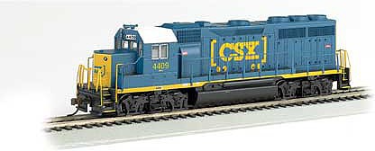 Bachmann 63530 HO Scale EMD GP40 - Standard DC -- CSX 4409 (Dark Future, blue, yellow)