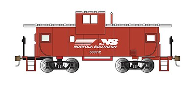 Bachmann 70756 N Scale 36' Wide-Vision Caboose - Ready to Run - Silver Series(R) -- Norfolk Southern #X501 (red, white; Horse Head Logo)