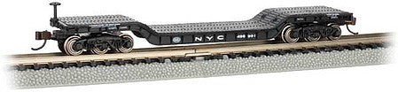Bachmann 71390 N Scale 52' Depressed-Center Flatcar - Ready to Run - Silver Series(R) -- New York Central #498991