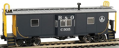 Bachmann 73204 HO Scale Steel Bay Window Caboose - Ready to Run -- Baltimore & Ohio #C-3015 (blue, yellow, silver)