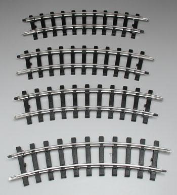 Bachmann 94501 G Scale Steel Alloy Track w/Plastic Ties - Curved -- pkg(4)