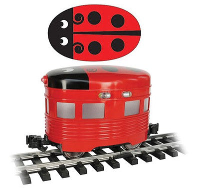 Bachmann 96280 G Scale Eggliner - Standard DC -- Ladybug (red, black)