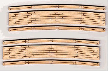 Blair Line 111 HO Scale 2-Lane Curved Laser-Cut Wood Grade Crossing 2-Pack -- 19-21" Radius