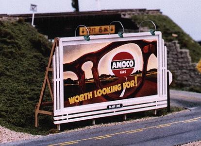 Blair Line 2432 HO Scale Laser-Cut Wood Billboards (1 Billboard Frame, Lamp Shades & Two Signs) -- Grille 1940s - 1960s